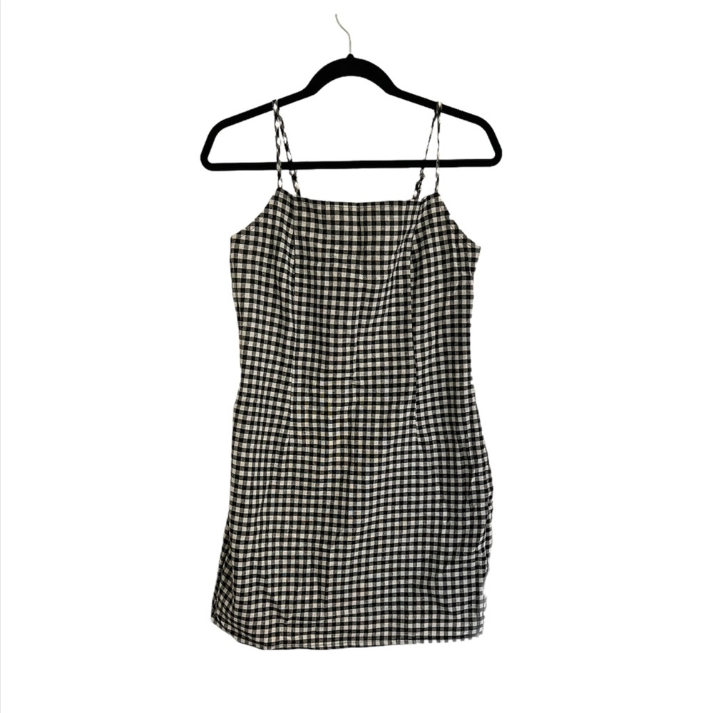 65% Cotton blend gingham mini dress